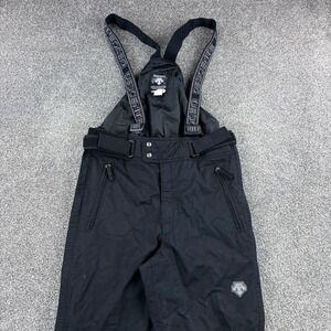 Vintage Descente Snow Pants Bib Mens 36 Black Ski Snowboard Waterproof Insulated